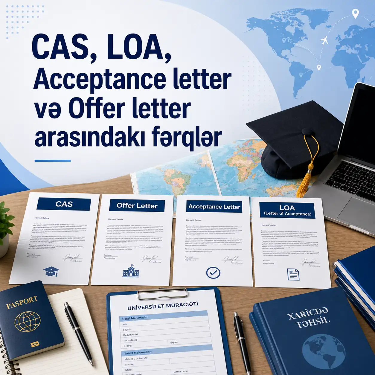 CAS, LOA, Acceptance Letter və Offer Letter Fərqləri nədir